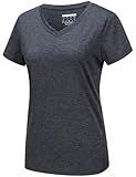 MAGCOMSEN Damen Fitness Shirt Sportshirt Kurzarm T-Shirt Outdoor Laufshirt Leicht Trainingsshirt Regular Fit Joggingshirts Atmungsaktiv Yogashirts Schwarz L