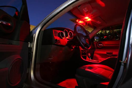 Ijdmtoy 5-Smd 168 194 2825 T10 Led Car Interior Map Dome Light Bulbs, Brilliant Red #TOP2