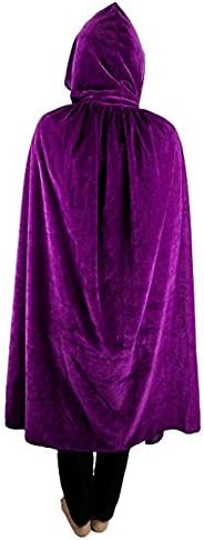SZBZ Kids Halloween Christmas Costumes Cape Velvet Hooded Cosplay Party Cloak Devil Witch Wizard Robe Purple