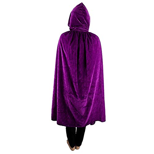 Szbz Kids Halloween Christmas Costumes Cape Velvet Hooded Cosplay Party Cloak Devil Witch Wizard Robe Purple #TOP26