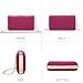 Dasein Women Evening Purses Clutch Bags Formal Party Clutches Wedding Purses Cocktail Prom Handbags (Pleated Fuchsia)