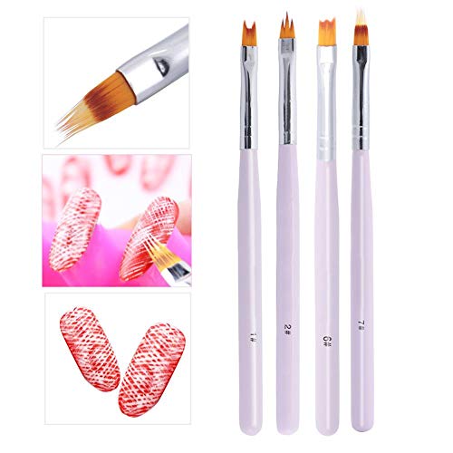 Nail Brushes Kit, 4 Pcs Nail Paint Brush Set, Nail Art Design Pen Brush Polish UV Gel Drawing Pen Brush Manicure Nail Art Tool (4pcs)