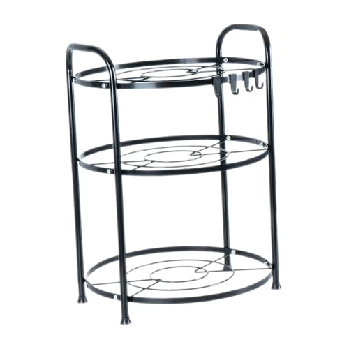 Pots and Pans Organizer Storage Solution Freestanding Metal Heavy Duty Pot Pan Rack for under Cabinet for Countertop Kitchen, 3 tier