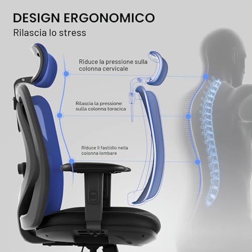 M18 Sedia Ufficio ergonomica,Sedia scrivania - Sedia gaming - Immagine 3