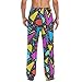 Retro Vintage 80s or 90s fashion Pajama Pants Triangle Disco Party Men's Pajama Bottoms Lounge Sleepwear PJs Sleep Pants L