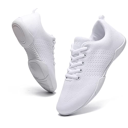 Youth Cheer Shoes Girls White Cheerleading Shoes Dance Athletic Training Breathable Fabric Dancing Lightweight Competition Comfortable Sport Kids Girls Cheer Sneakers2