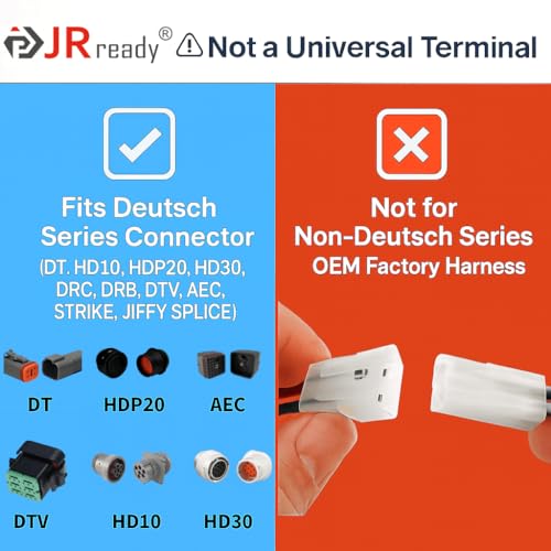 JRready ST6255 DT Connector Terminal Kit Contact Size 16, Male Pins 1060-16-0122/Female Sockets 1062-16-0122 Stamped Terminal/Open Barrel Style Contacts Wire Gauge 14-18 AWG, 50 Pairs(16#)