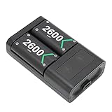 [2 x 2600 mAh de mayor capacidad] Paquete de batería recargable para el controlador Xbox one y puede proporcionar hasta 20 horas de funcionamiento. No tienes que reemplazar la batería durante el juego. 2 baterías de 2600 mAh para Xbox, fácil de usar, una batería para usar, dos baterías para cargar.