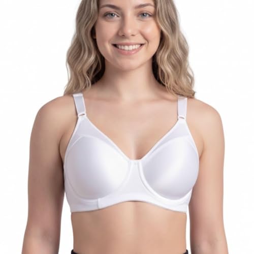 SELENE Sutiã Taça C Alta Sustentação Sem Bojo Com Aro Power, Branco, 50