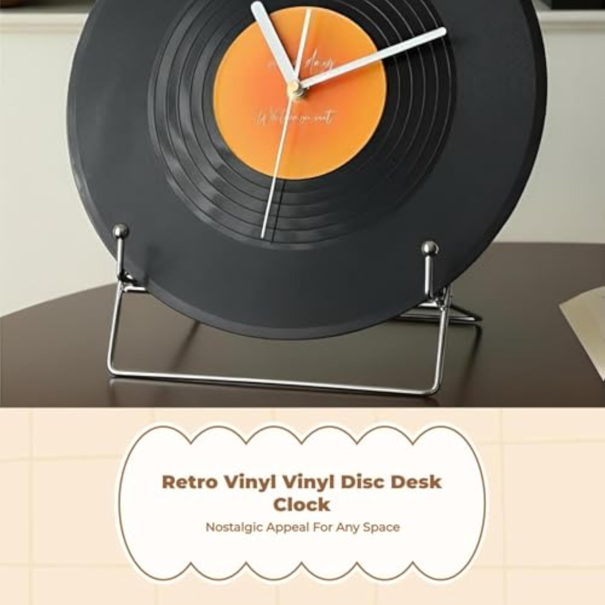 Retro Vinyl Audio-Disc Clock, Artistic Desk Decor