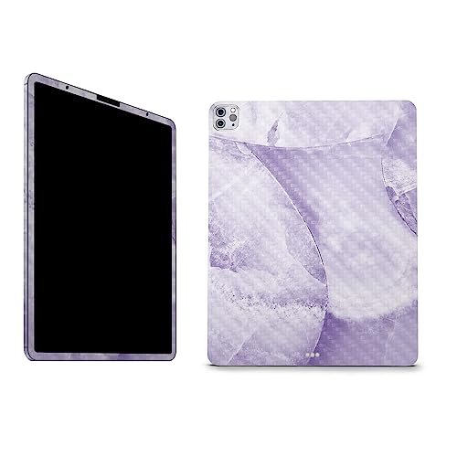 Image of MightySkins Carbon Fiber Skin Compatible with Apple iPad Pro 12.9 inch M2 6th Gen (2022) Full Wrap Kit - Round Amethyst | Protective Durable Textured Carbon Fiber Finish | Easy to Apply | Made in The USA