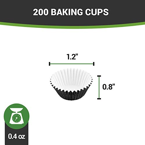 Foil Coated Paper Baking Cups - Paper Baking Cups - Mini Baking Cups 1.2 Inch, 0.4 Ounce - Metallic Black - 200ct Box - Restaurantware - Image 4