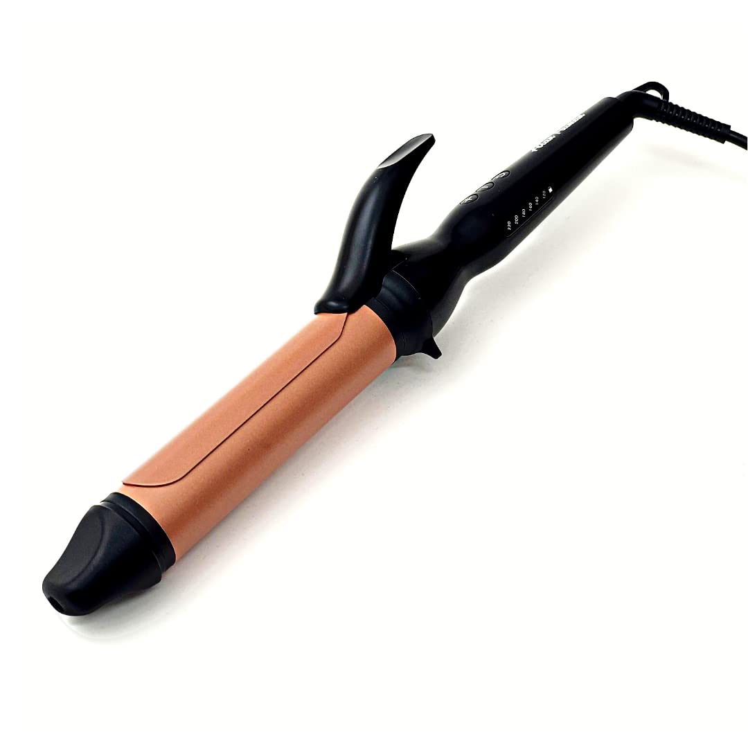 Alan Truman Curl Compact Hair Curler - 38mm for Women with Gold Ceramic Coated Barrel for Long-Lasting Natural Looking Curls with Real Heat from 120°C – 220°C Gives Salon Like Hair Styling at Home