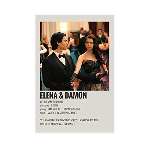 The Vampire Diaries - Poster vintage des années 90 pour chambre - Impression sur toile - Décoration murale - Pour salon, chambre à coucher - 30 x 45 cm - Style 1 sans cadre