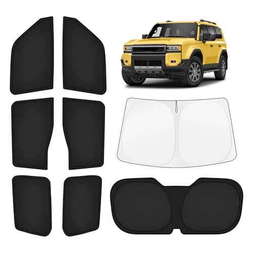 Image of KUST Car Window Shades for Toyota Land Cruiser Prado 250 2024-2025 2026 Windshield Sun Shade Side Window Cover UV Block Privacy Protection Accessories for Camping Blackout Rear Back Full Set 8PCS