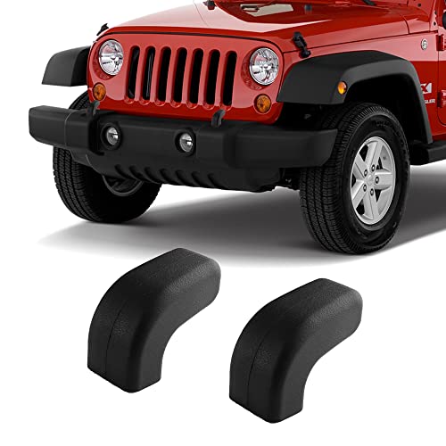 Easy-Going Front Bumper Tow Hook Cover Perfectly Compatible With Jeep 07-23 Wrangler Jk Jl Jt For Buffering,Awesome Car Decoration Tow Hook Protector (Black-2Pcs) #TOP25