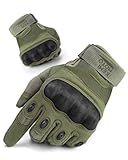 KEMIMOTO Taktische Handschuhe, Militär Einsatzhandschuhe mit Kohlefaser Knöchelprotektor und Touchscreen, Atmungsaktiv, Vollfinger, für Bushcraft, Jagd und Security