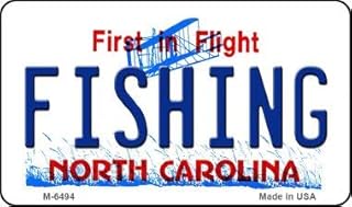 Fishing North Carolina State License Plate Tag Magnet M-6494