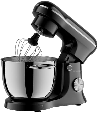 3-IN-1 Electric Stand Mixer,4.8QT 12 Speeds Tilt-head Food Mixer with Dough Hook,Whisk & Beater - Large Kitchen Stand Mixers for Baking Bread, Cakes,Perfect Gifts for New Home (Black-10 Speeds)