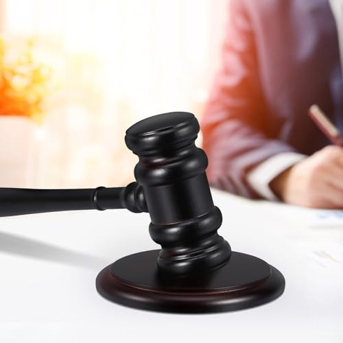 Mazo de madera con bloque de sonido accesorio para jueces abogados y salas 7