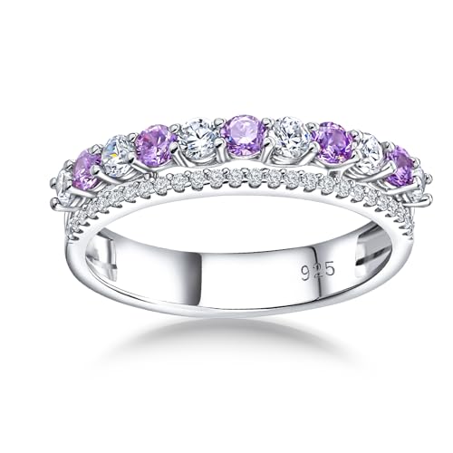 Bague demi-éternité femme en argent de 5 mm, l'accessoire empilable pour vos tenues de bureau