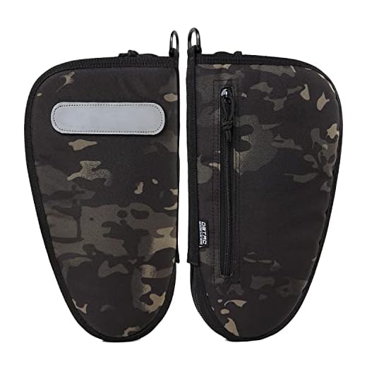 DBTAC Pistol Rug Case | Tactical 1x Handgun Firearm Shooting Padded Case with Lockable Zipper, Removable & Reflective Patch (12.5" x 7" Large Pistol Case, Black Camo)