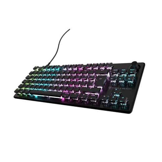 Turtle Beach Vulcan II TKL RGB Tenkeyless Mechanische Gaming-Tastatur für PC – Hot-Swap-fähige lineare Schalter, RGB-Beleuchtung pro Taste, Lautstärkeregler, Geräuschdämpfung, SOCD, Anti-Ghosting