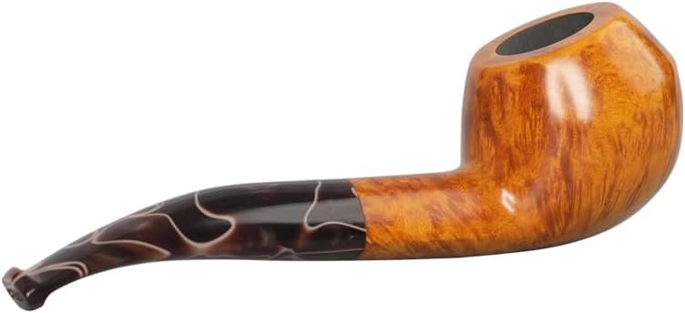 MUXIANG Tobacco Pipe Briars Material Fit 9mm Filters Handcraft Design Three Colors Available (Yellow)