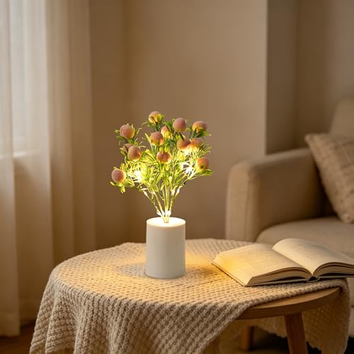 Image of Artificial Peach Tree Lamp, Home Cafe Decor Light Birthday Gifts for Women