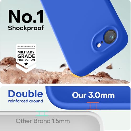 Image of LOVE 3000 Designed for iPhone 16e /17e Case, Premium Silicone with [Soft Anti-Scratch Microfiber Lining] Shockproof Protective Phone Case for Men Women Girls 6.1 inch, Klein Blue