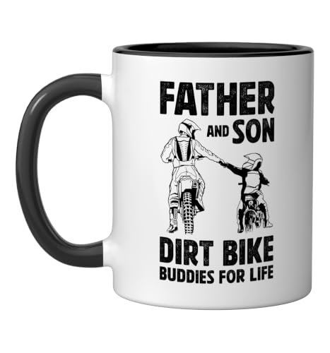 Taza cerámica Dirt Bike Dad 11 oz negro/blanco miniatura 1