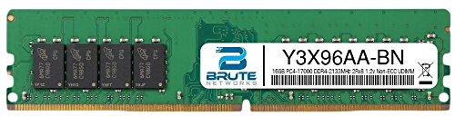 Brute Networks Y3X96AA-BN - 16GB PC4-17000 DDR4-2133MHz 2Rx8 1.2v ECC UDIMM (OEM PN # Y3X96AAɑ)
