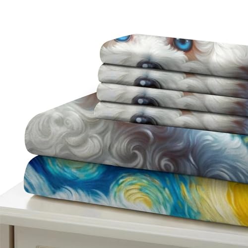 Housse de couette Bichon fermeture éclair lit double 200x200 - 6