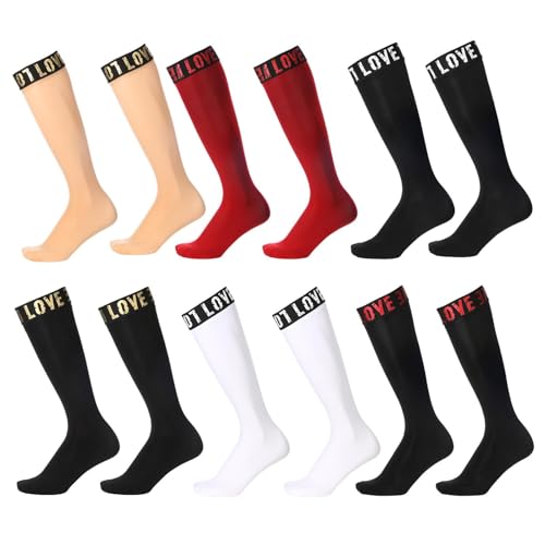 Kreeqe Lightweight Mid Calf Nylon Dress Socks Formal Occasions Unisex Sheer Stockings Comfort Moisture Wicking(12-pack,M)