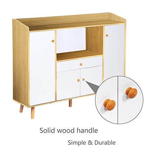 image for Menaka Wooden Kitchen Storage Cabinet Sideboard Cupboard and Buffet Ta