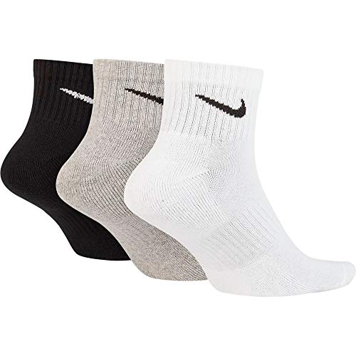 Kit 3 Meias Nike Cano Medio Everyday Branco/preto/cinza