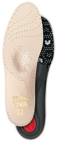 Pedag Viva | Leather Arch Support Inserts | Handmade In Germany | Plantar Fasciitis Relief | Heel Cushion | Activated Charcoal Odor Control | Metatarsal Support Pad | Tan | Size Women Us 9/Eu 39 #TOP4