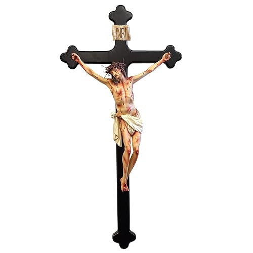 33 Tall Passion Style Crucifix Roman Catholic Wall Decoration Christian Cross for Home and Chapels Prayer and Meditation Decor Great Catholic