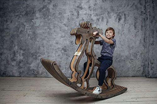 Sweety Toys 11230 Schaukelpferd Holz XXL Elch Edmond 162 cm Dunkelbraun- hochwertiges Designer Schaukelpferd – Bild 4