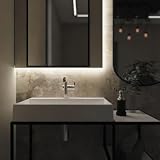 Lavabo rettangolare in granito bianco alabastro 60x40 cm con piano - Sofyro
