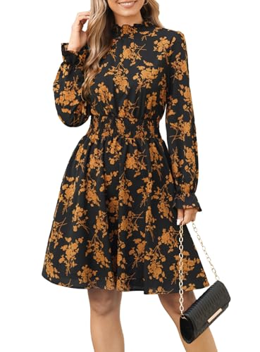 Image of Off Shoulder Ruffle Dress for Women, A-Line Mini Dress with Belt, Fitted Bust Summer Wedding Guest Dress