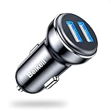 Beikell 36W/6A Zigarettenanzünder USB Auto Ladegerät, Metall Mini KFZ Ladegerät 2-Port Schnellladung Auto Adapter mit Smart Device-Adaptive Ladetechnologie für iPhone 13/12, Galaxy, Huawei und mehr