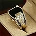 Hip Hop Ring for Men Fashion Cuban Link Chain Ring Retro 18K Gold Plated with Black Agate Classic Color-Preserving Luxury Fashion Diamond Ring gentleman sise 6-13 (7)