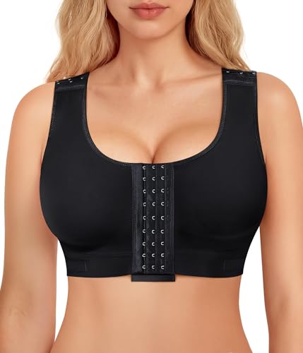 Image of BRABIC Post Surgery Front Closure Bras for Women No Underwire Compression Surgical Mastectomy Everyday Bra