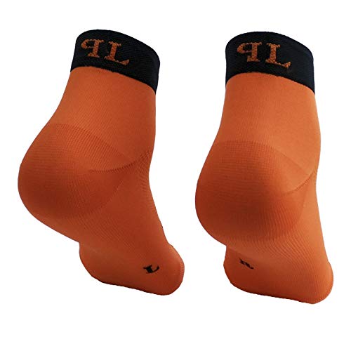 PERRO LOCO Calcetines Cortos para Correr técnicos Coolmax. Calcetines Tobilleros Running. Edición Limitada. Diseñados en Murcia. Fabricados en España. (Naranja, 46-48)