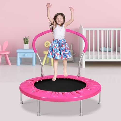Lyromix 36 Inch Mini Trampoline for Kids with Handle,...