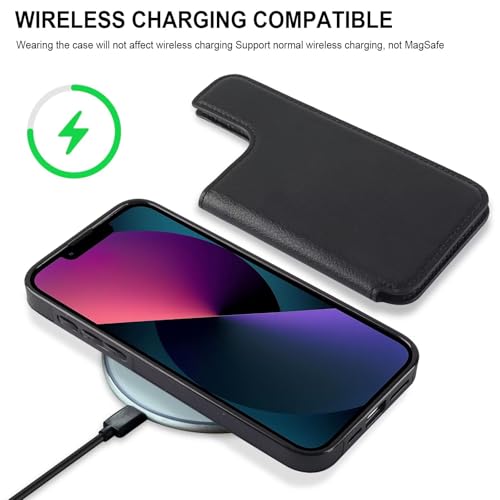 Coque pour iPhone 13 en cuir PU premium détachable et magnétique - 5
