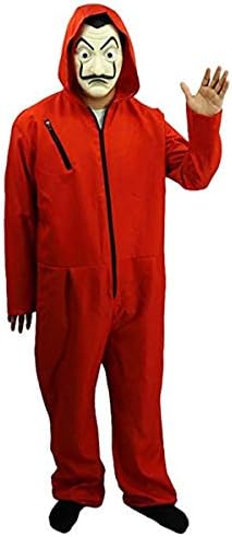 La Casa De Papel Salvador Dali Cosplay Movie Costume Red Coverall Halloween Costume