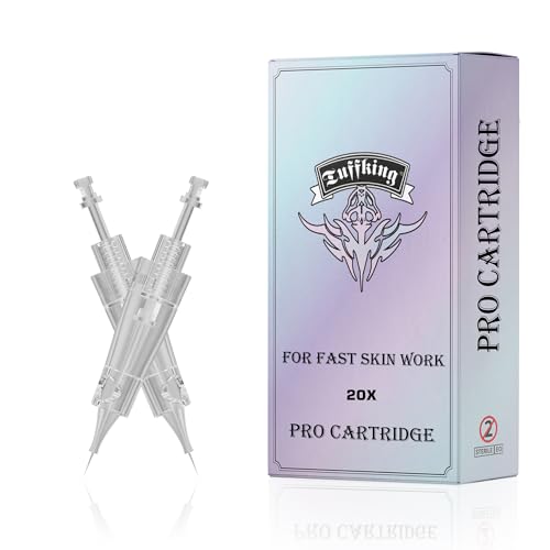 20PCS 1RL Tattoo Cartridge Needles, Disposable 1RL/1P Microneedling Cartridges Needle for Eyebrow Eyeliner Lip, 1 Round Liner 0.3MM Needle for Makeup, Microblading, Tattoo Machine (1 RL)