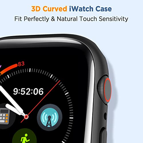 2-Pack 3D Curved Case For Apple Watch Series 7, Tempered Glass Screen Protector 41Mm Iwatch Full Face Cover Smartwatch Accessories (Black+White) #TOP1